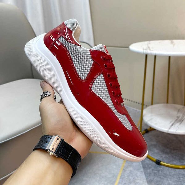 

2023 men's black sports lacquer leather spliced fabric b22 nylon fashion brand casual shoes pro outdoor single shoes