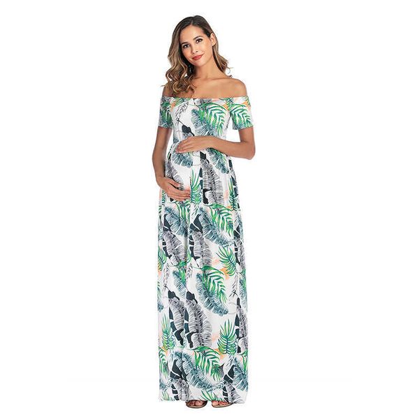 

maternity dresses autumn new pregnant women's classic shooting print pregnant women's long sleeve splicing fancy pregnant women&#0, White