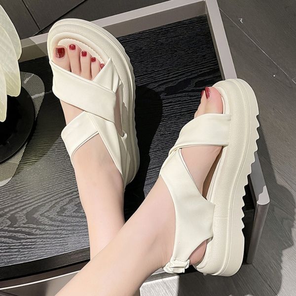 

womens shoes 2023 fashion solid color women slippers summer casual slippers round toe shoes ladies platform slipper zapatos, Black
