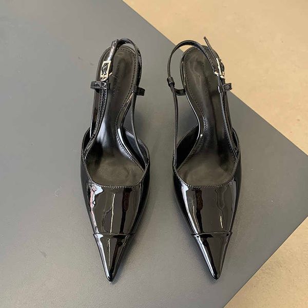 

nxy sandals in new pumps women 2023 luxury spring summer fashion pointed toe heeled footwear female buckle ladies high heels shoes 230511, Black