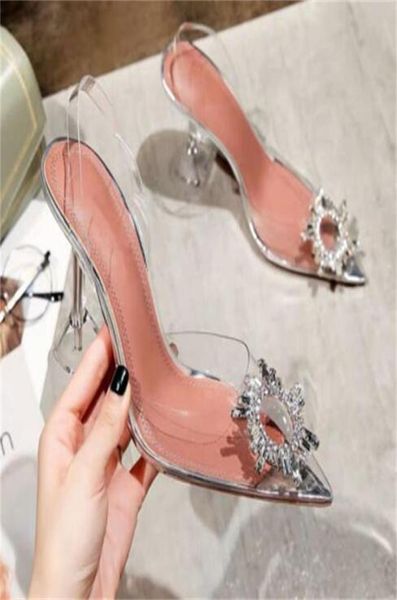 

sandals transparent pvc women pointed clear crystal cup high heel stilettos pumps summer shoes peep toe size 439838823, Black