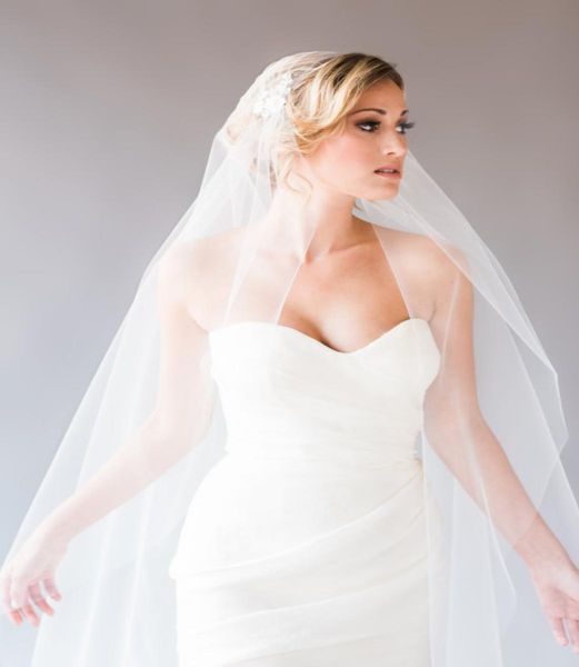 

new fashion juliet cap waltz cut edge with applique handmade veil one layer wedding bridal soft tulle veils2689336, Black