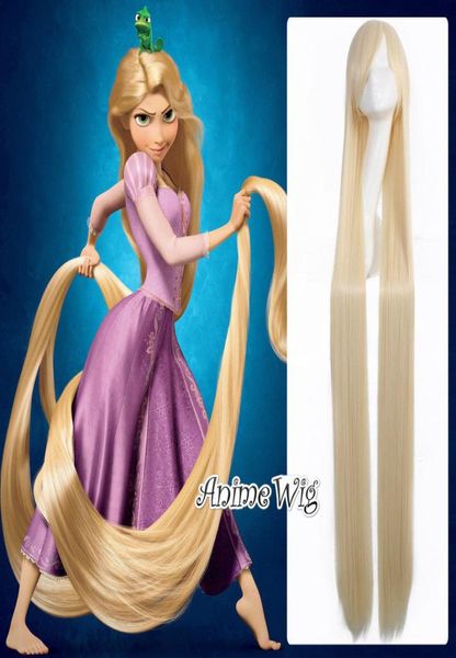 

150cm anime enchanted rapunzel long light blonde straight basic wig bang cosplay3613311, Black;brown