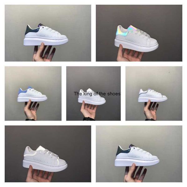 

kids children casual shoes espadrilles 3m reflective oversized sneakers boys girls leather lace up platform white suede mc trainers alexande, Black