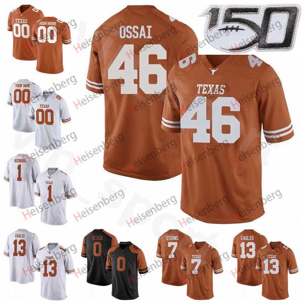 

ncaa college texas longhorns football 13 brennan eagles jerseys stitched 46 joseph ossai 7 caden sterns 1 chris adimora 0 tarik black burnt