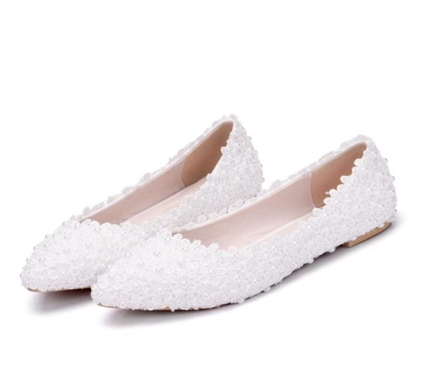 

pregnant women flat heel women shoes pointed toe floral lace wedding shoes white ladies flower shoes women3896965, Black