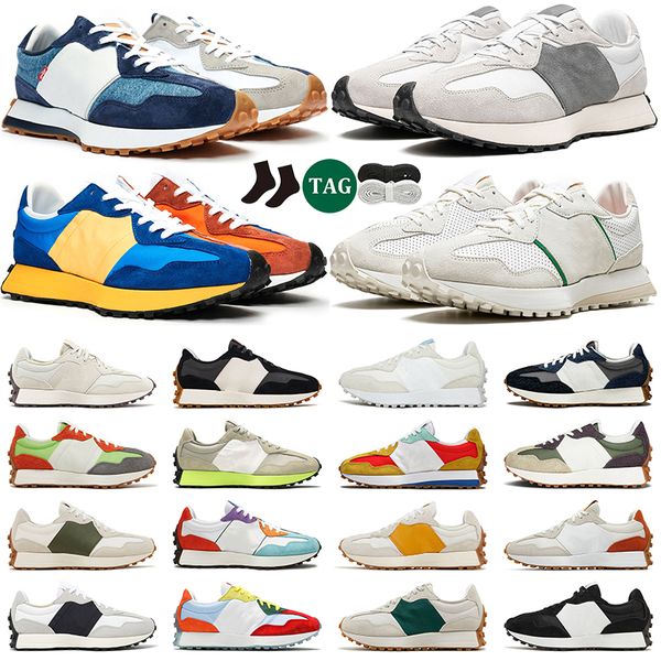 

327 running shoes for men women indigio denim sea salt multi color idealiste cream green marine blue yellow rust brown sneakers