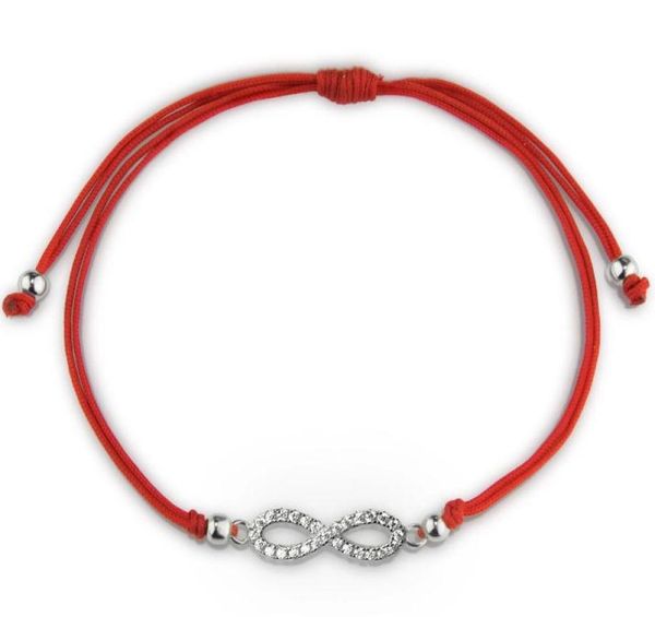 

10pcslot crystal infinity charm bracelets red black adjustable string handmade bracelet for women men kid jewelry7439674, Golden;silver