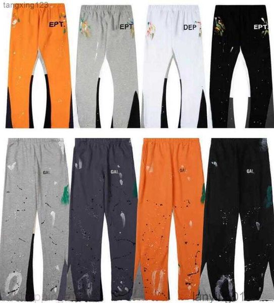 

fashion designer men's pants galleries sweatpants dept speckled letter print women's couple loose versatile casual straightwcsaok8, Black