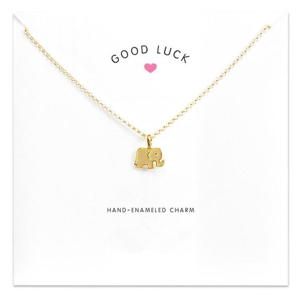 

elephant chocker colar necklaces gold silver with card pendant necklace for fashion women jewelry good luck4098659