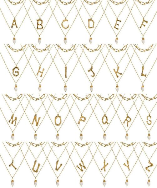 

26 english letter multistorey necklace natural pearl joker necklace woman gift8319343, Silver