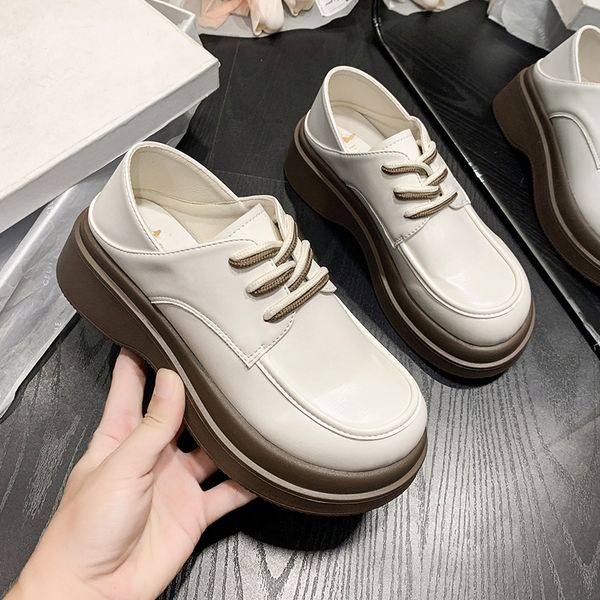 

2022 new women platform wedge shoes chunky sneaker white casual shoes comfortable breathable spring autumn shoes college style, Black