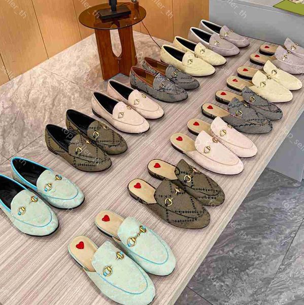 

princetown mule sandals women fisherman shoes designer sandal canvas slipper printing slip-on slides with box, Black