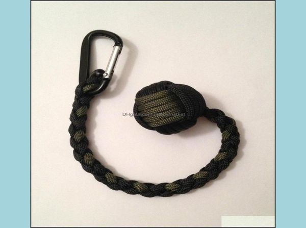 

key rings jewelry monkey fist keychain 1quot steel ball self defense 550 paracord handcrafted in china drop delivery 2021 pv6b7755122, Slivery;golden