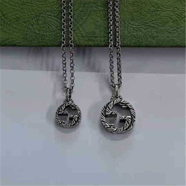

new 2023 designer jewelry bracelet necklace ring 925 interlocking pattern pendant hemp rope autumn winter sweater chain net red, Silver