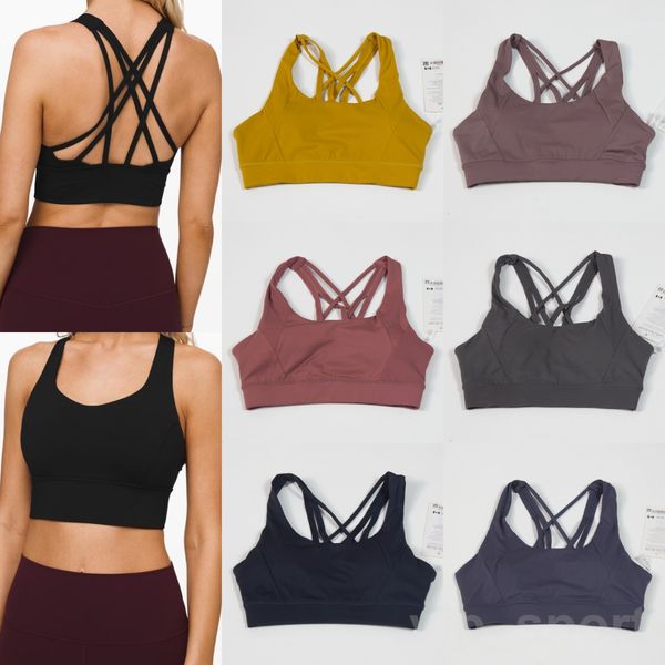 

lu align lu woman running yoga bra workout elastic shockproof lingerie cross back vest brassiere with chest lady sport tank yogas wear wire, White;red