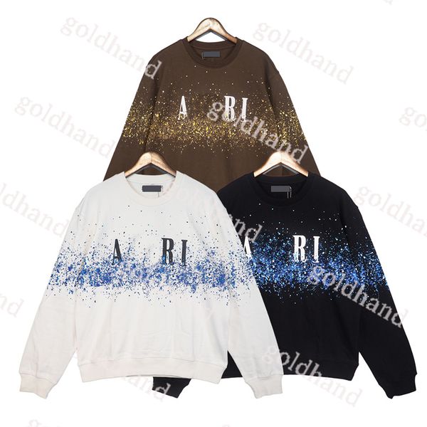 

mens hoodie designer round neck sweatshirts graffiti printed casaul long sleeve couple pullover soft loose hoodies clothing, Black