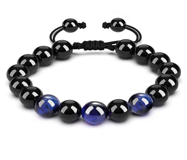

black blue tiger eye stone beaded bracelet strands 8mm 10mm handmade rope braided yoga pulseras jewelry3014459
