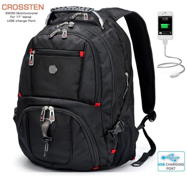 

updated swissmultifunctional water resistantravel bags 173 inch lapbackpack usb charging port super durable school bag 220329589032