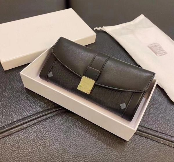 

leather wallets men fashion korean large capacity credit card purse women banquet clutch bag with box and dust bag6393850, Red;black