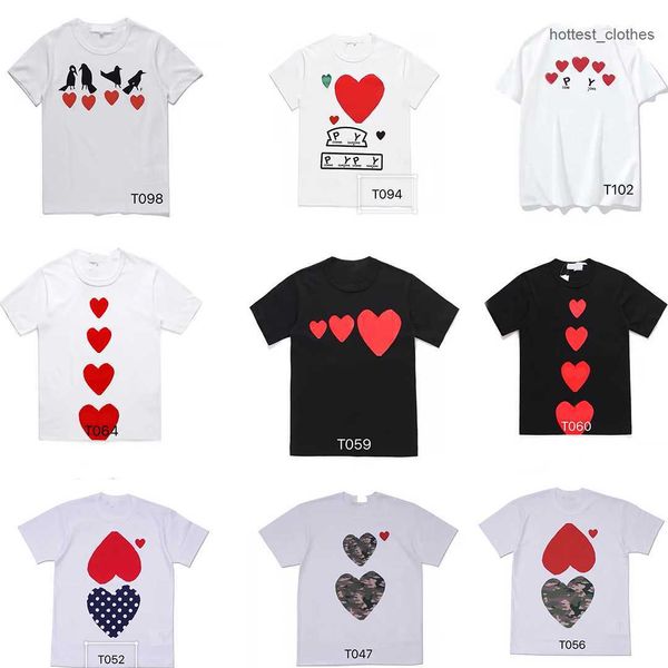 

fashion mens play t shirt cdg designer hearts casual women s des badge garcons 678h, White;black
