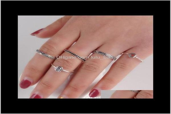 

nail midi geometric engrave pattern antique goldsilver vintage yj75a band rings ojvgw5066430, Silver
