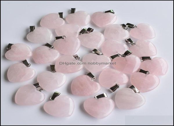 

charms jewelry findings components natural stone 20mm heart love tigers eye rose quartz opal pendant pendants chakras gem fit ea2266798, Bronze;silver