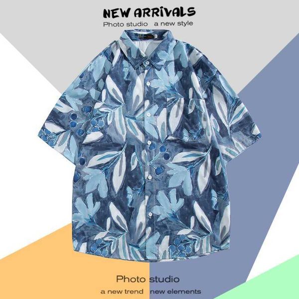 

spring summer resort shirt for men custom printed graphic beach hawaiian short sleeve mens hawaiian shirt ot, White;black