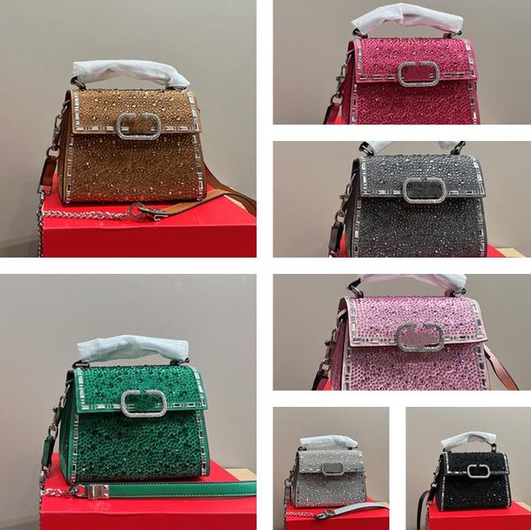 

designer women bags v fashion classic handbag evening purse bag women's celebrity style crossbody shoulder bags portable rhinestone siz