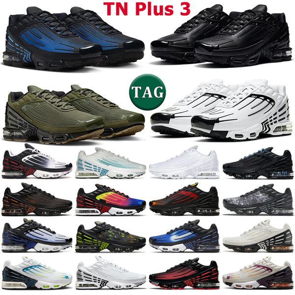 

tn plus 3 tuned running shoes men triple white black graphic laser blue gradient olive graphic blood orange radiant crimson red unity mens t