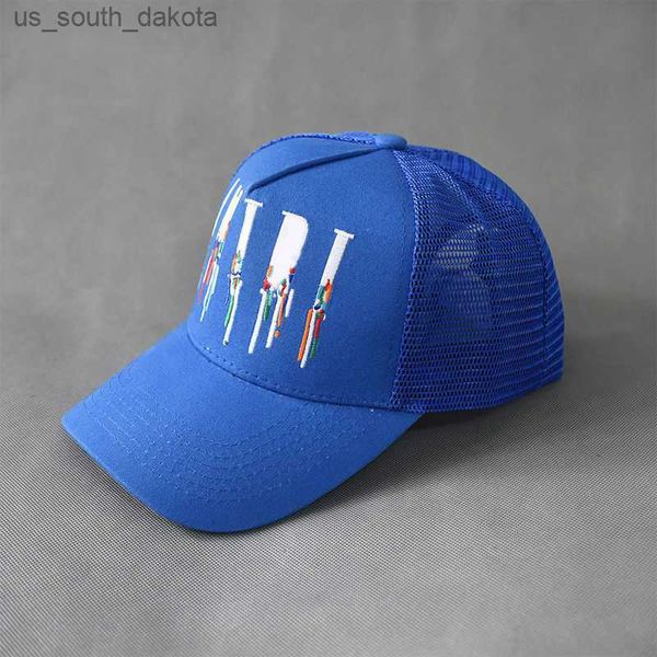 

fashion mens cap luxury womens designer hat back adjustable size multi color spring casquette outdoors travel sunshades portable dome baseba, Blue;gray