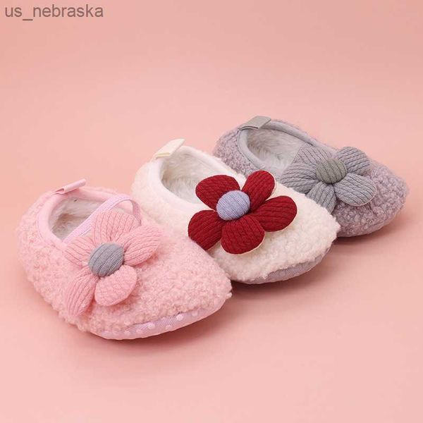 

02y newborn baby girls shoes winter thicken plus velvet toddlers prewalkers antislip warm infant shoes soft sole first walkers l230518