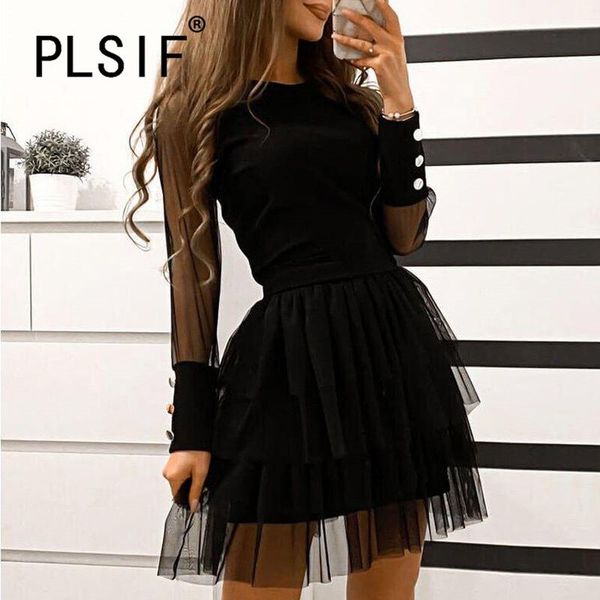 

dress in the spring of 2022 the new elling longsleeved gauze splicing fashion little fairy lori young lady short skirt suit, White