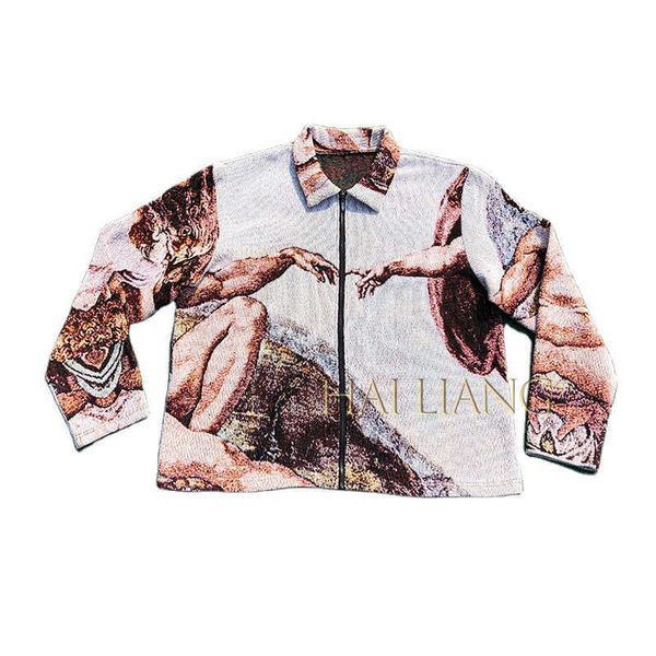 

tapestry zip custom up jackets plus size men's designer coats outdoor mens streetwear clothing bombers jacket for men stylish fxfs, Black;brown