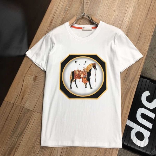 

men's t-shirts summer short sleeved t shirt luxury designer brand tshirt mens tees & polos men women cotton sweatshirt horse print roun, White;black