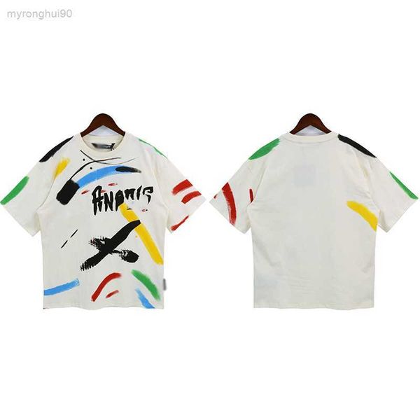 

22ss designer t shirt of luxury brand palm angels pa clothing spray letter short sleeve spring summer tide men and women tee xk3e, White;black