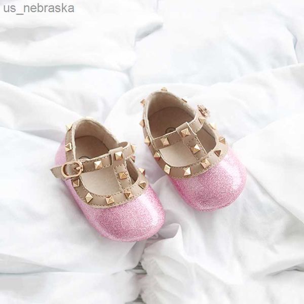 

cute baby studs shoes newborn shoes baby girls first walker genuine leather rivet shoes for 3~18m baby prewalkers candy color l230518