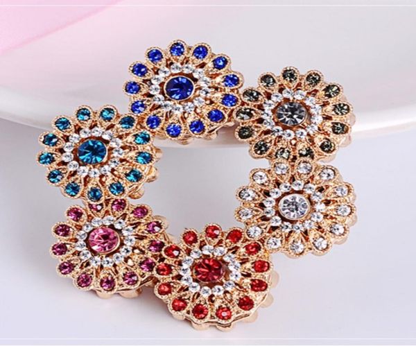 

36 pcs lot flower shaped magnetic pins for hijab scarves colorful rhinestone magnet button 7995084, Gray