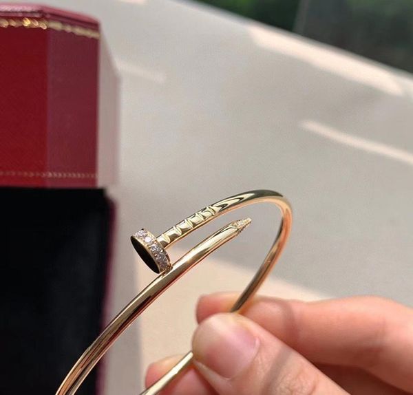 

nail bracelet men women silver rose gold bracelet designer bracelets luxury bangle for mens and women party wedding gift jewelry b9758295, Golden;silver