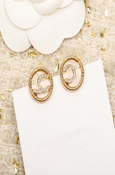 

2023 luxury quality charm stud earring round shape with diamond in gold and silver plated have box stamp ps7583a9328897, Golden