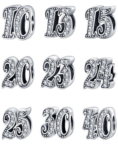 

925 silver fit pandora charm 925 bracelet beads age letter series charms set pendant diy fine beads jewelry1681830, Bronze;silver