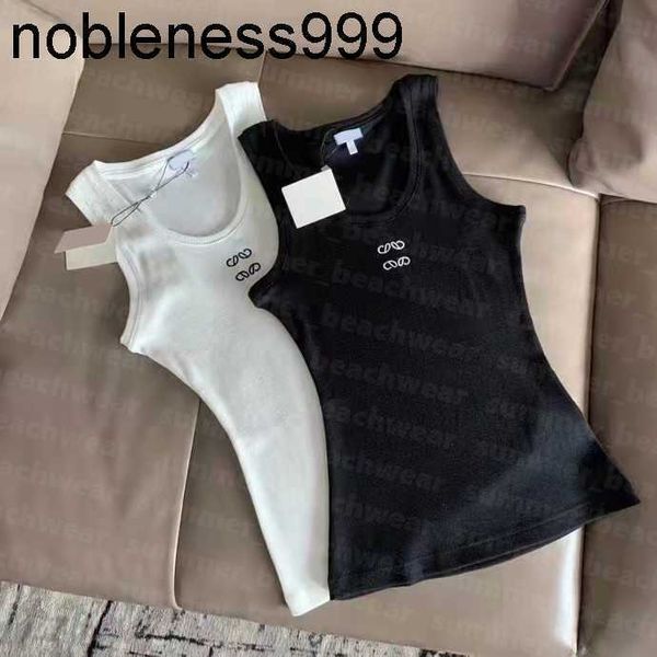 

women knits tee designer embroidery knitted sport tank breathable yoga vest, White