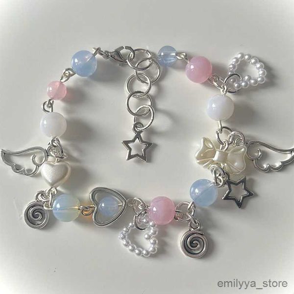 

charm bracelets angel wings beaded fairy tale bracelet, Golden;silver