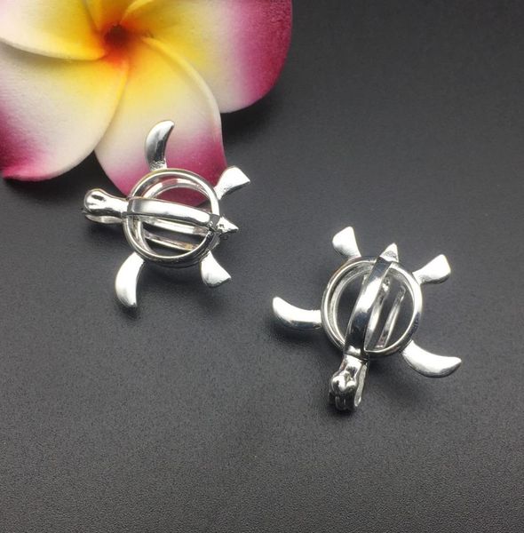 

pearl cage necklace pendant essential oil diffuser tortoise provides silver plating 10pc add your own pearl to make it more att8741655