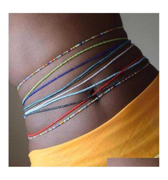

boho tredny women colorful rice beads waist chain summer beach fashion body jewelry belly chains accessories xsffy9222940, Silver