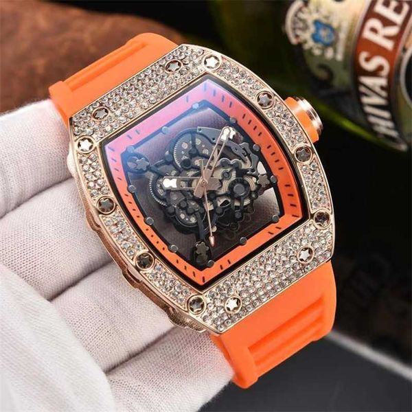 

designer watches fashion richards 2023 quartz watch for men casual sport wristwatch man fashion chronograph silicone, Slivery;black