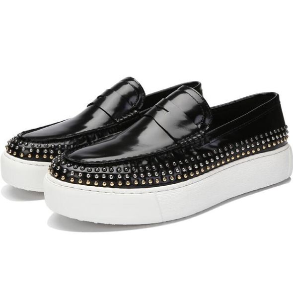 

fashion rivet men loafers handmade stud man party dancing shoes sewing men039s casual sneaker outdoor2505957, Red;white