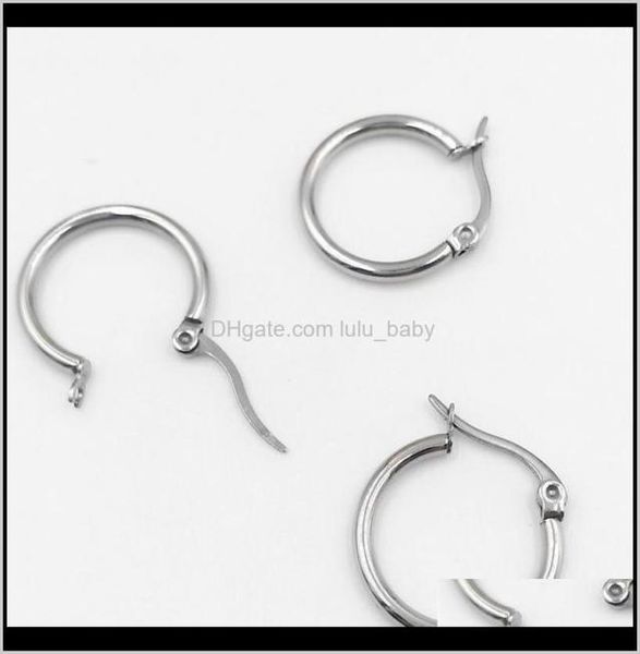 

50pcslot whole jewelry stainless steel findings silver color earrings for ear diy drop earring settings 9ga7r clasps hooks igd1448155