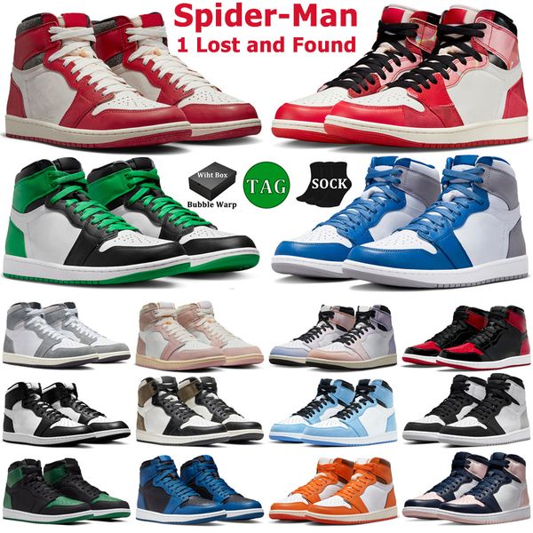 

with box 1s basketball shoes men women 1s olive black phantom spider verse lost and found lucky green patent bred true blue mens trainers ou