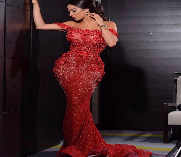 

aso ebi 2019 arabic red sparkly evening dresses beaded mermaid prom dresses sequined formal party bridesaid pageant gow5001675, Black